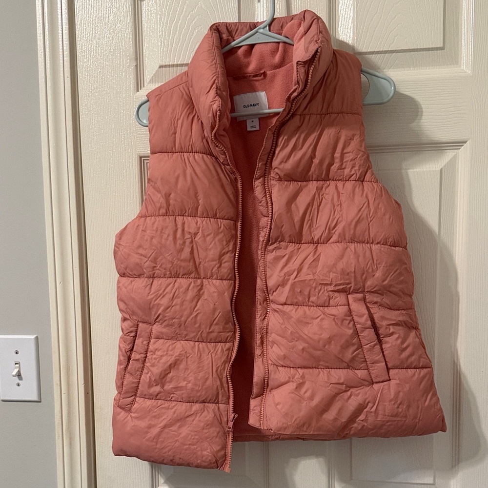 Old Navy Pink/Salmon Puffer Vest- M